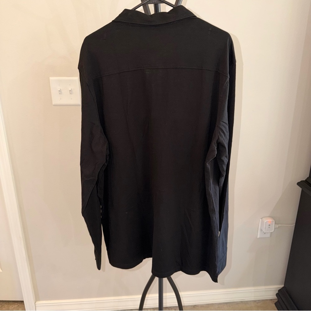 George Men’s Black Button Down Shirt XL NWT Long Sleeve Classic Fit Work Shirt - Picture 2 of 7